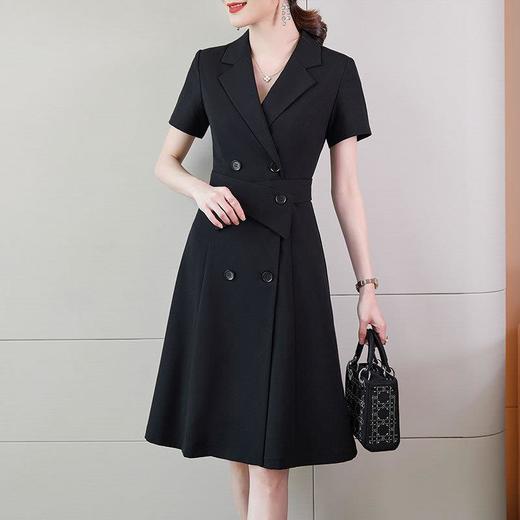 娜璐多 浅蓝连衣裙女2023年夏季气质高级感通勤ol风格高端新款西装裙女神 商品图2