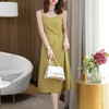 娜璐多 吊带连衣裙女垂坠感2023年夏季新款气质通勤纯色中长款显瘦A字裙 商品缩略图3