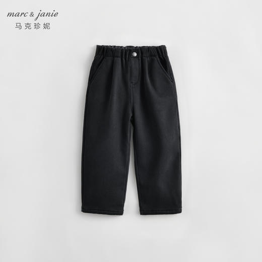 【加绒】马克珍妮冬装新款 男童宽松直筒牛仔裤 儿童裤子232098 商品图1