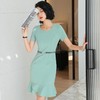 娜璐多 法式短袖连衣裙设计感鱼尾裙2023夏新款设计感显瘦温柔风通勤OL女 商品缩略图3