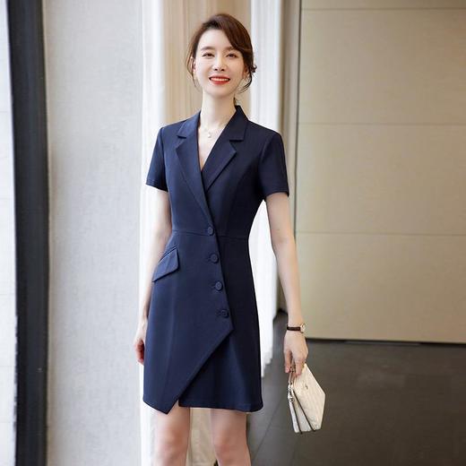 娜璐多 高端职业装连衣裙夏季薄款2023新款不规则女神范裙子OL通勤风轻熟 商品图2