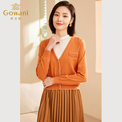 乔万尼秋新品羊毛衫假两件撞色针织衫ET3M768 商品图1