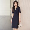娜璐多 V领连衣裙女2023夏季新款短袖通勤气质女神范高端时尚收腰裙轻熟 商品缩略图3