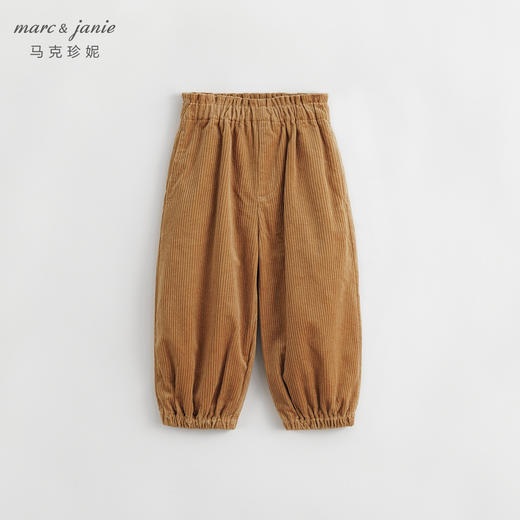 马克珍妮秋冬新款 女童灯芯绒花边腰休闲灯笼裤 儿童裤子232015 商品图2