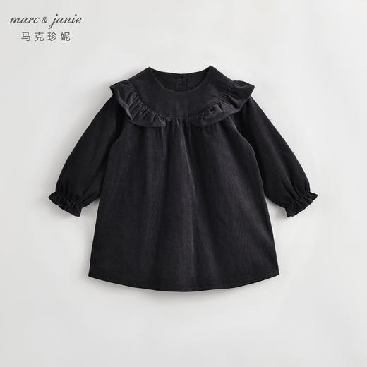 马克珍妮秋冬新款 女童花边领灯芯绒连衣裙 儿童裙子231793 商品图1