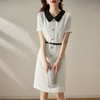 娜璐多 白色短袖连衣裙女2023夏季新款高级感温柔风名媛气质收腰通勤裙子 商品缩略图0