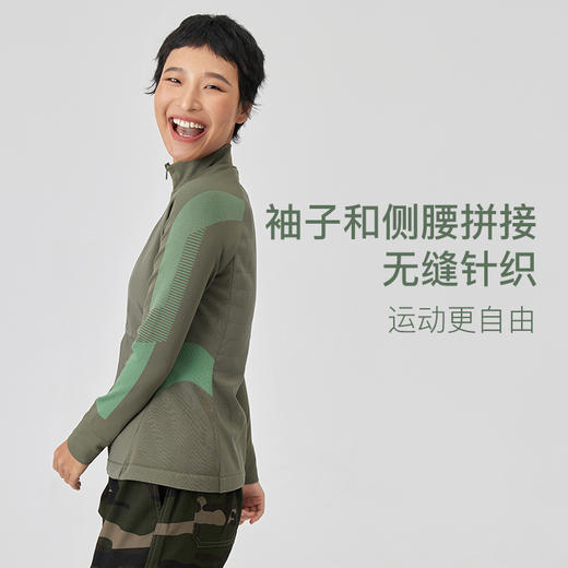 Leorrey乐拉无缝针织拼接防风运动瑜伽户外上衣拉链开衫软壳外套 商品图3