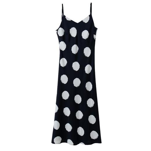 娜璐多 仿醋酸V领吊带连衣裙女夏季新款高级感小个子2023新款打底外穿裙 商品图4