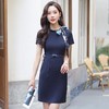 娜璐多 时尚气质职业连衣裙女2023夏季新款丝巾蝴蝶结短袖通勤裙子配腰带 商品缩略图2