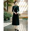 老上海复古国风丝绒旗袍，大摆裙秋冬新款改良新中式中老年旗袍GX-22218 商品缩略图4