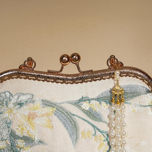 重工刺绣手提包，中国风旗袍宴会汉服手提包JX-月下铃兰 商品图3