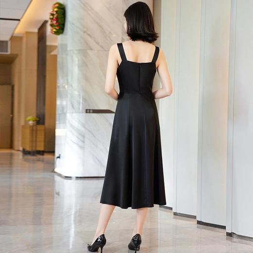 娜璐多 法式高级感连衣裙2023夏季时尚中长裙子宽肩带背心裙洋气显瘦百搭 商品图3