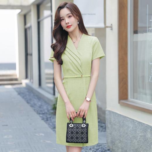 娜璐多 高级感短袖连衣裙薄款2023新款设计感褶皱A字裙收腰包臀裙送腰带 商品图1