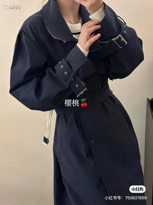 客订 ZUCZUG素然秋季女士厚涤纶布防风系腰带风衣 商品图4