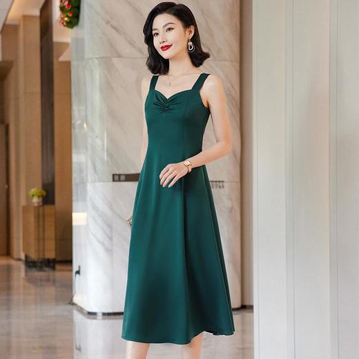 娜璐多 法式高级感连衣裙2023夏季时尚中长裙子宽肩带背心裙洋气显瘦百搭 商品图0