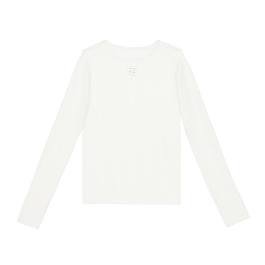 圆领竖条镂空毛衫 商品图1