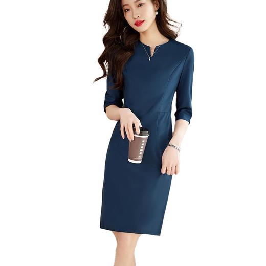 娜璐多 职业装连衣裙女夏季2023新款高级感中袖气质收腰七分袖通勤风裙子 商品图4