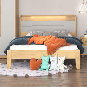 喜梦宝全实木成人床儿童床1.35米实木床1.5米床床屏卧室家具 小雪糕