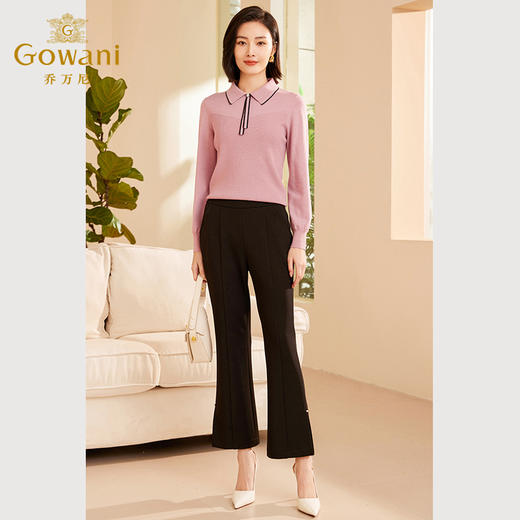 乔万尼秋新品羊毛衫衬衫领百搭针织衫ET3M771 商品图3