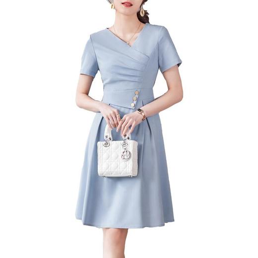 娜璐多 女装短袖连衣裙女2023年夏季新款高端通勤气质女神范裙子 商品图4