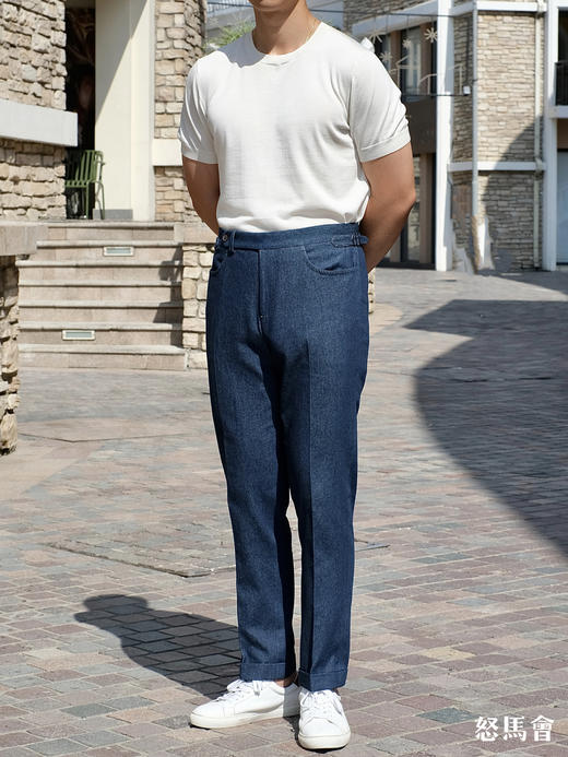 Sojitz 蓝色丹宁意式工艺裤装 商品图1