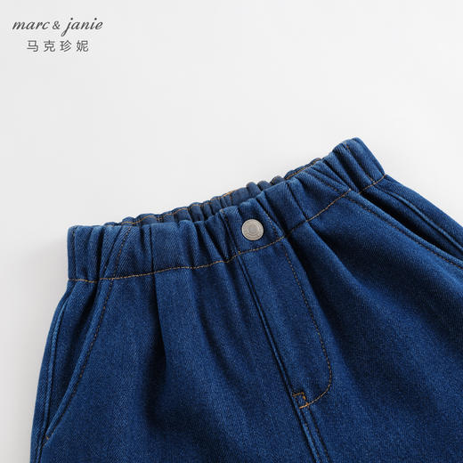 【加绒】马克珍妮冬装新款 男童宽松直筒牛仔裤 儿童裤子232098 商品图3