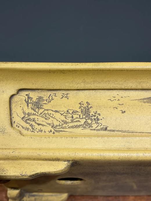 紫砂刻山水纹长方型花盆，顺丰包邮 商品图11