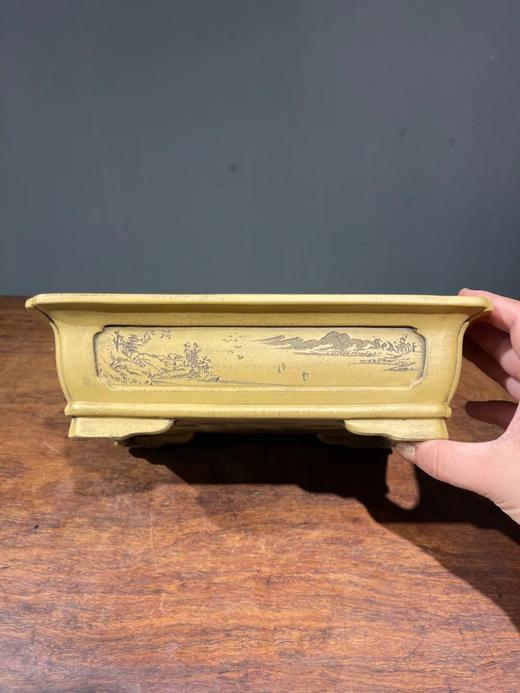 紫砂刻山水纹长方型花盆，顺丰包邮 商品图10