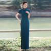 NL-复古旗袍2025新款修身长款走秀旗袍日常可穿高开叉表演秀旗袍礼仪 商品缩略图3