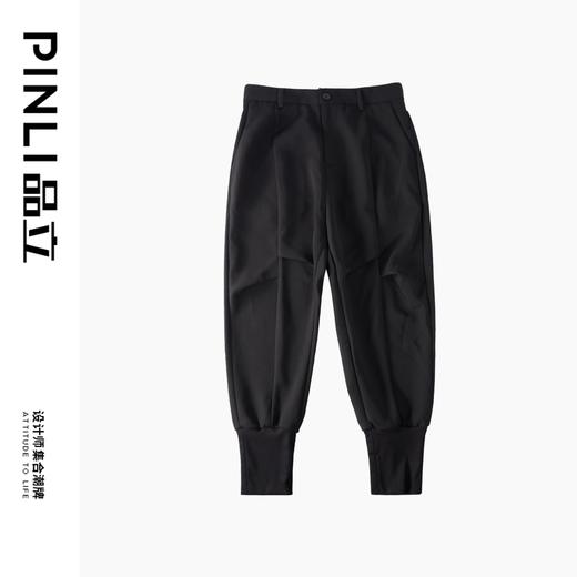 PINLI品立春装新品黑色小脚裤子束脚男士休闲长裤B233117017 商品图3