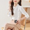 娜璐多 时尚减龄木耳边长袖衬衫女早秋2023百搭OL设计内搭打底通勤白衬衣 商品缩略图3