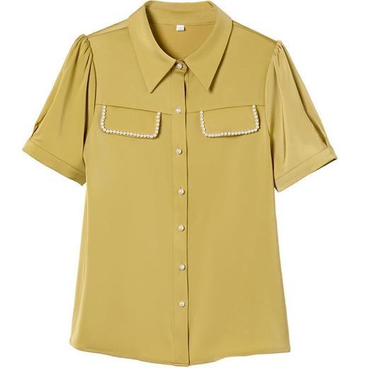 娜璐多 钉珠气质OL精致衬衫女2023夏季新款法式设计感上衣女清新衬衣百搭 商品图4