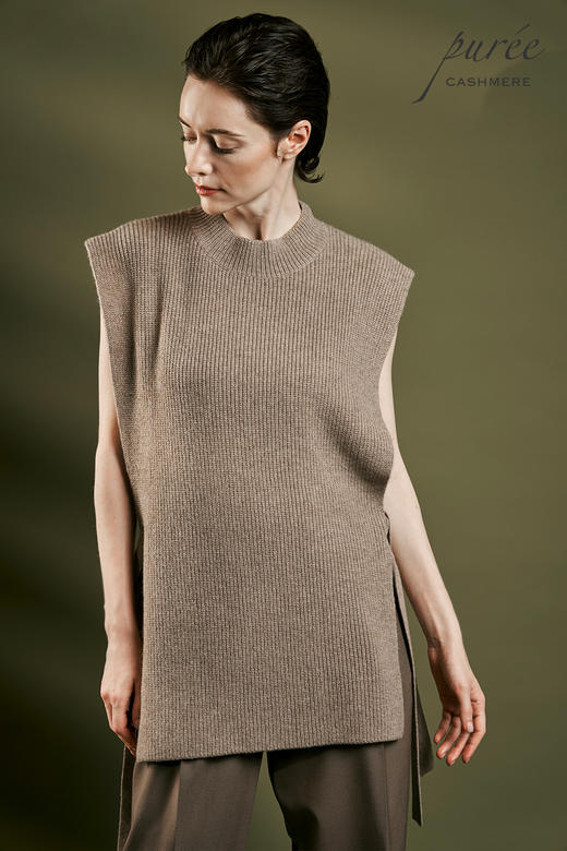 #1964「SIDE-TIE VEST」100% CASHMERE 侧开衩系带马甲 商品图3