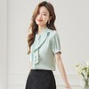 娜璐多 荷叶边短袖衬衫女2023夏新款雪纺衬衣洋气法式别致上衣设计感韩版 商品缩略图3
