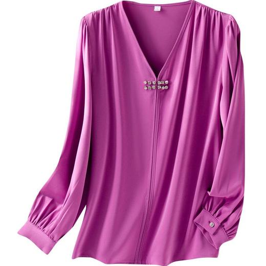 娜璐多 法式V领长袖雪纺衬衫女秋装2023新款气质宽松洋气小衫女优雅简约 商品图4