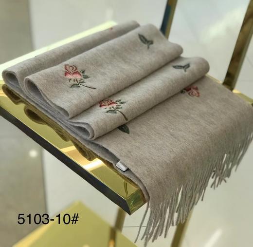 优品堂【唯美世界】100%羊毛绣花围巾 商品图10