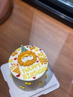 小狮子手绘奶油蛋糕