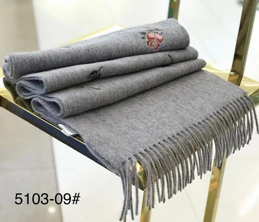 优品堂【唯美世界】100%羊毛绣花围巾 商品图6