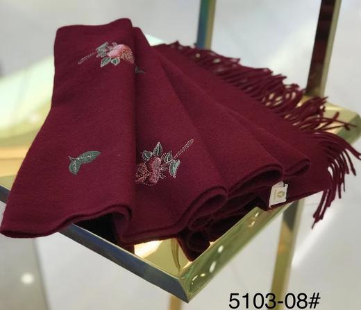 优品堂【唯美世界】100%羊毛绣花围巾 商品图8