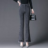 DD-复古做旧毛边微喇牛仔裤女夏季2023新款高腰修身显瘦马蹄裤 商品缩略图5