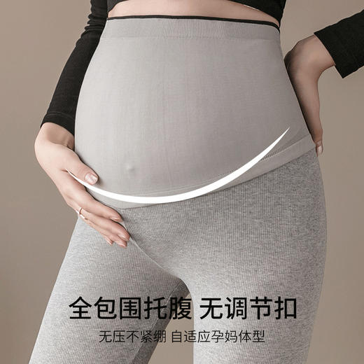 摩登孕妈春秋季款舒适纯棉弹力修身高腰托腹不勒鲨鱼裤舒适打底裤M-XXL 商品图2