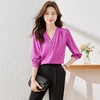 娜璐多 法式V领长袖雪纺衬衫女秋装2023新款气质宽松洋气小衫女优雅简约 商品缩略图1