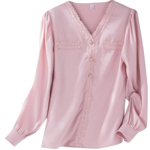 娜璐多 雪纺衬衫女2023早秋新款别致洋气蕾丝长袖上衣女设计感小众时尚风 商品图4