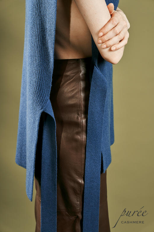 #1964「SIDE-TIE VEST」100% CASHMERE 侧开衩系带马甲 商品图4