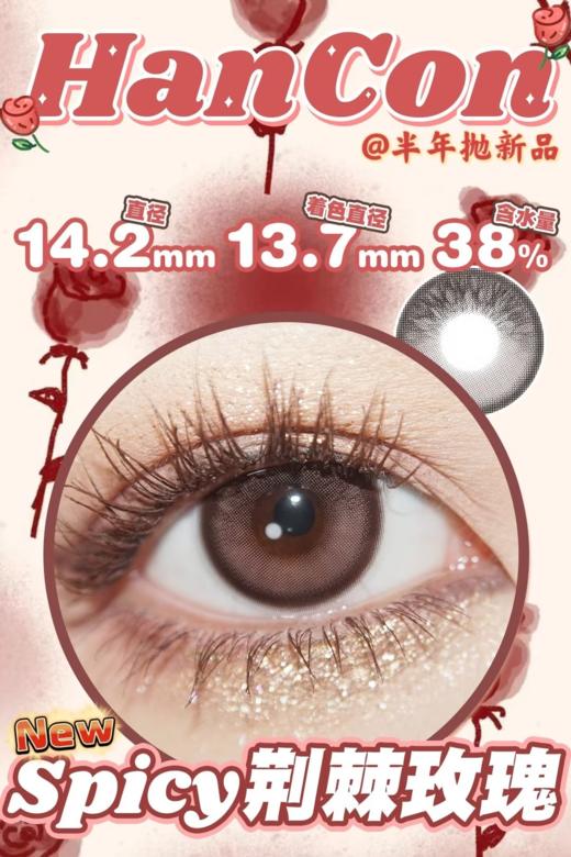 hancon半年抛 危险1关系&荆棘玫瑰 灰/粉 14.2mm 两片装 商品图4