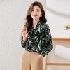 娜璐多 秋季新款港风女装高级感印花V领气质长袖休闲百搭衬衫女款 商品缩略图3
