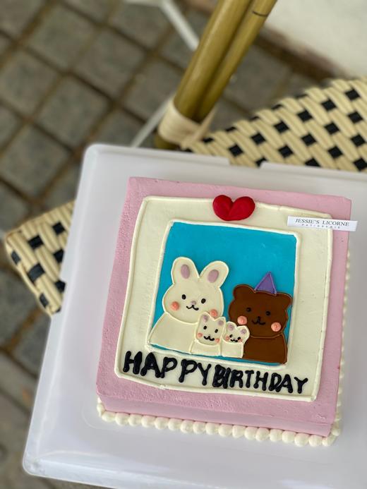 方形可爱手绘奶油蛋糕 商品图0