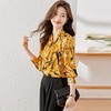 娜璐多 秋季新款港风女装高级感印花V领气质长袖休闲百搭衬衫女款 商品缩略图0