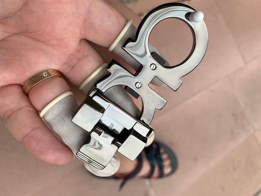 菲拉格慕经典男女黑色檀木扣腰带，原厂铜胚，厚镀钯金 商品图3