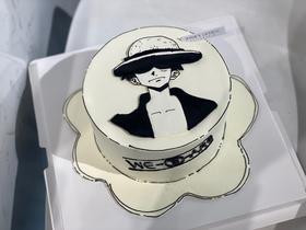 海贼王路飞手绘奶油蛋糕